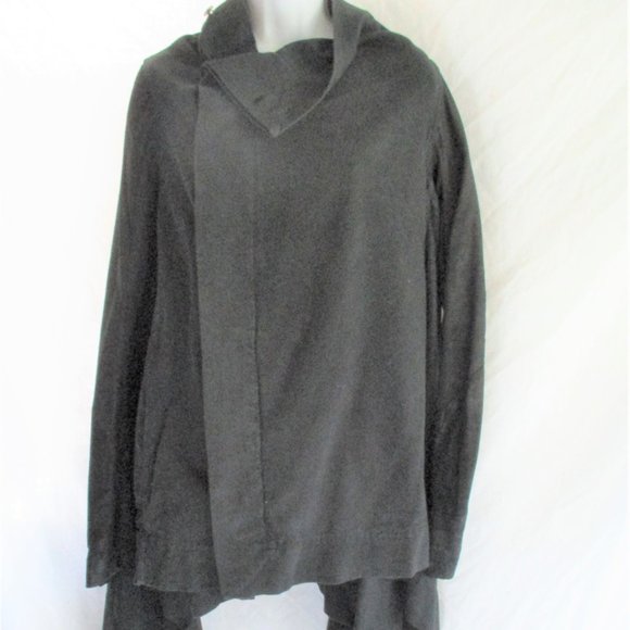 RICK OWENS DRKSHDW Asymmetrical Jacket Coat M BLACK - Picture 1 of 9
